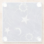 Charming Mystique Silver Moon | Stars Sun Amulet Glasuntersetzer (Rückseite)