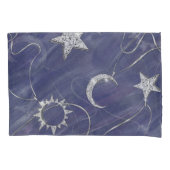 Charming Mystique Silver Moon | Stars Sun Amulet Kissenbezug (Vorderseite)