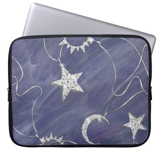 Charming Mystique Silver Moon | Stars Sun Amulet Laptopschutzhülle (Vorderseite)