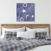 Charming Mystique Silver Moon | Stars Sun Amulet Leinwanddruck (Insitu (Schlafzimmer))