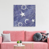 Charming Mystique Silver Moon | Stars Sun Amulet Leinwanddruck (Insitu (Wohnzimmer))