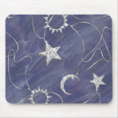 Charming Mystique Silver Moon | Stars Sun Amulet Mousepad (Vorne)