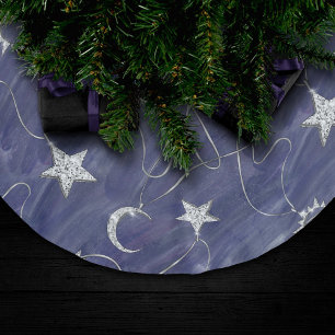 Charming Mystique Silver Moon   Stars Sun Amulet Polyester Weihnachtsbaumdecke
