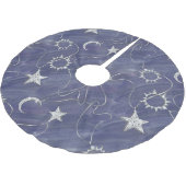 Charming Mystique Silver Moon | Stars Sun Amulet Polyester Weihnachtsbaumdecke (Schrägansicht)