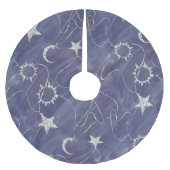 Charming Mystique Silver Moon | Stars Sun Amulet Polyester Weihnachtsbaumdecke (Vorderseite)