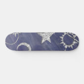 Charming Mystique Silver Moon | Stars Sun Amulet Skateboard (Horizontal)