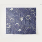 Charming Mystique Silver Moon | Stars Sun Amulet Wandteppich (Vorderseite (Horizontal))