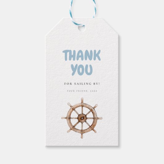 Charming Nautic Geburtstag Geschenkanhänger (Vorderseite)