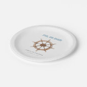 Charming Nautic Geburtstag Pappteller (Schrägansicht)