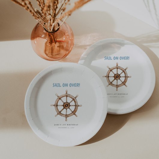 Charming Nautic Geburtstag Pappteller
