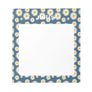 Charming Navy und White Daisy Muster Notizblock