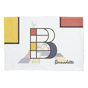 Charming Neoplasticism Art Monogram. Buchstabe B Kissenbezug