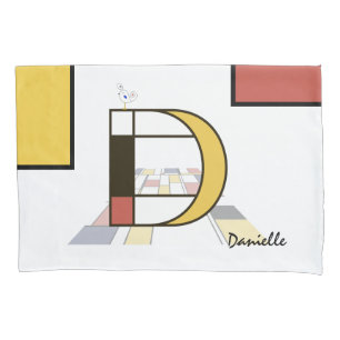 Charming Neoplasticism Art Monogram. Buchstabe D Kissenbezug