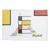 Charming Neoplasticism Art Monogram. Buchstabe E Kissenbezug (Rückseite)