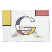Charming Neoplasticism Art Monogram. Buchstabe G Kissenbezug (Vorderseite)