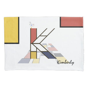 Charming Neoplasticism Art Monogram. Buchstabe K Kissenbezug