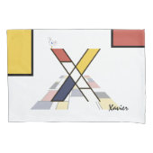 Charming Neoplasticism Art Monogram. Buchstabe X Kissenbezug (Vorderseite)