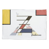 Charming Neoplasticism Art Monogram. Buchstabe Z Kissenbezug (Rückseite)