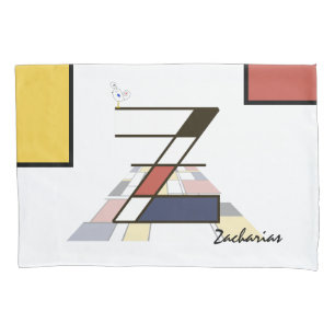 Charming Neoplasticism Art Monogram. Buchstabe Z Kissenbezug