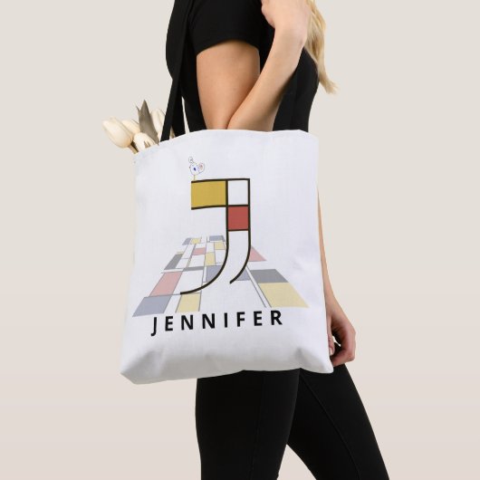 Charming Neoplasticism Style Monogram. Buchstabe J Tasche (Von Nahem)