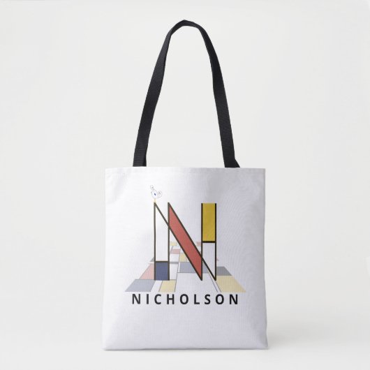 Charming Neoplasticism Style Monogram. Buchstabe N Tasche (Vorderseite)