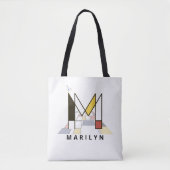 Charming Neoplasticism Style Monogram. Letter M Tasche (Vorderseite)