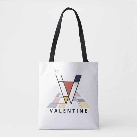 Charming Neoplasticism Style Monogram. Letter V Tasche (Vorderseite)