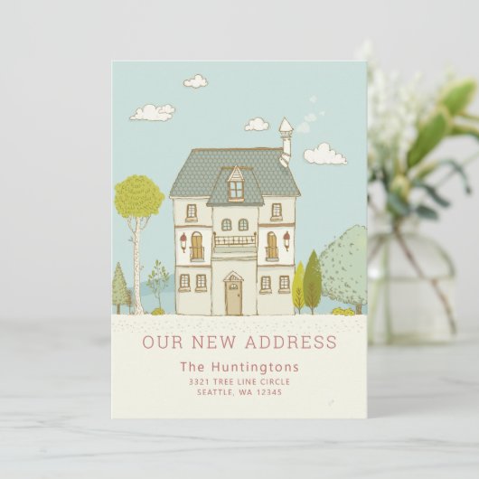 Charming New Zuhause Moving Ankündigung (Stehend Vorderseite)