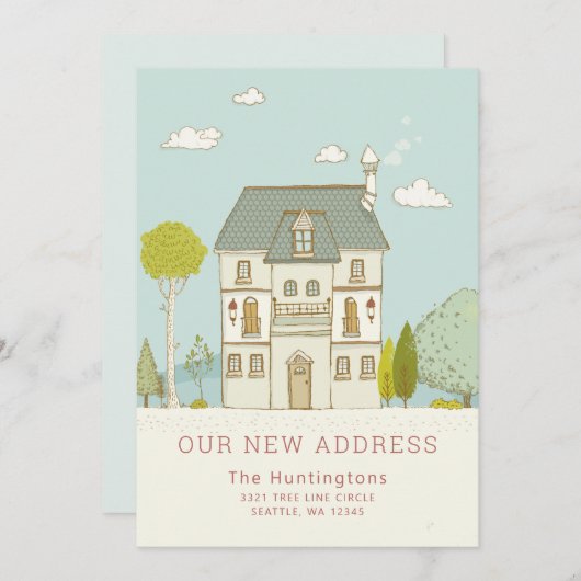 Charming New Zuhause Moving Ankündigung (Vorne/Hinten)