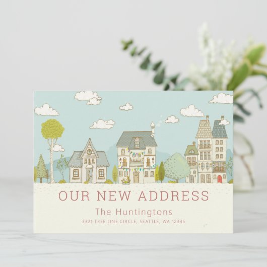 Charming New Zuhause Moving Ankündigung (Stehend Vorderseite)