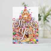 Charming Niedlich Candyland Dankeschön-Karte Dankeskarte (Stehend Vorderseite)