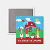 Charming "No Place Like Gnome" Magnet (Vorderseite/Rückseite)