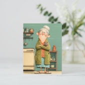 Charming Oma und ihre Katze Feiertagspostkarte (Stehend Vorderseite)