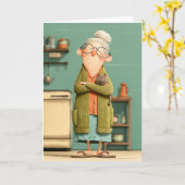 Charming Oma und ihre Katze Karte (Gelbe Blume)