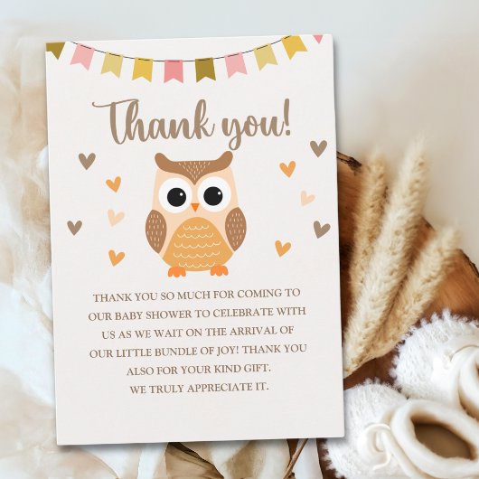 Charming Owl Baby Shower boy – 'It's a Boy Dankeskarte