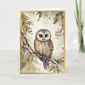 Charming Owl Woodland Grüße Karte (Vorderseite)