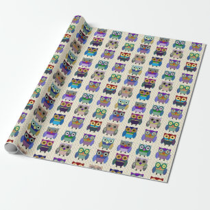 Charming Owls Wrapping Paper Geschenkpapier