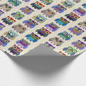 Charming Owls Wrapping Paper Geschenkpapier (Ecke)