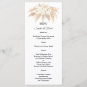 Charming Pampas Grass White Flowers Wedding Menu Menükarte (Vorderseite)