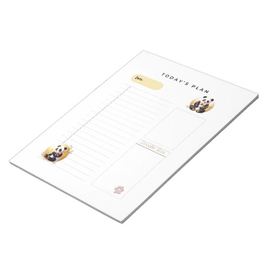Charming Panda Bears Daily Plans Notepad Notizblock (angewinkelt)