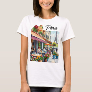 Charming Paris Café Landschaftlicher T - Shirt