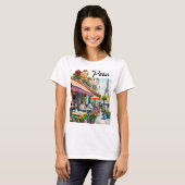 Charming Paris Café Landschaftlicher T - Shirt (Vorne ganz)