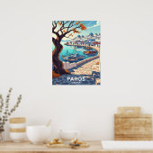 Charming Paros Greece harbor scene Poster (Küche)