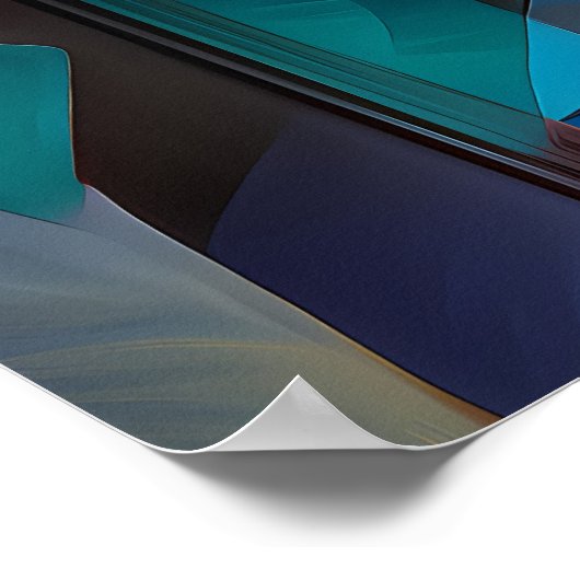 Charming Parrot - Kubistischer DJ des Dschungels Poster (Ecke)