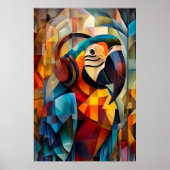 Charming Parrot - Kubistischer DJ des Dschungels Poster (Vorne)