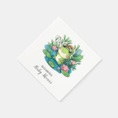 Charming Pastel Frog Baby Dusche Serviette (Ecke)