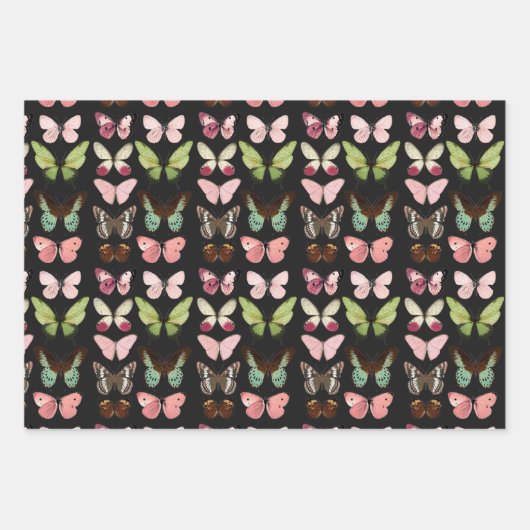 Charming Pastell Butterfly Packpapier Geschenkpapier Set (Vorderseite 2)