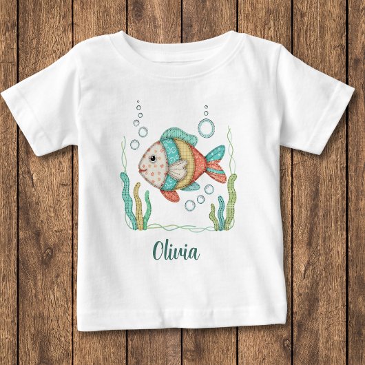 Charming-Patchwork-Fisch Baby T-shirt