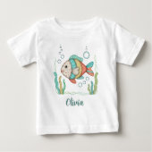 Charming-Patchwork-Fisch Baby T-shirt (Vorderseite)