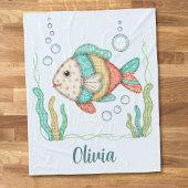 Charming-Patchwork-Fisch Fleecedecke